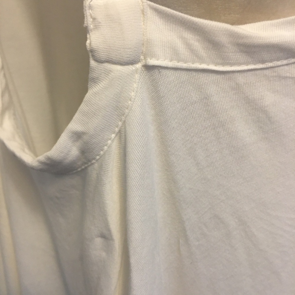 Free est Free People asymmetric hanky hem dress white jersey large - Picture 6 of 8